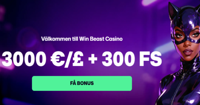 WinBeast VÀlkomstbonusbanner för Sverige